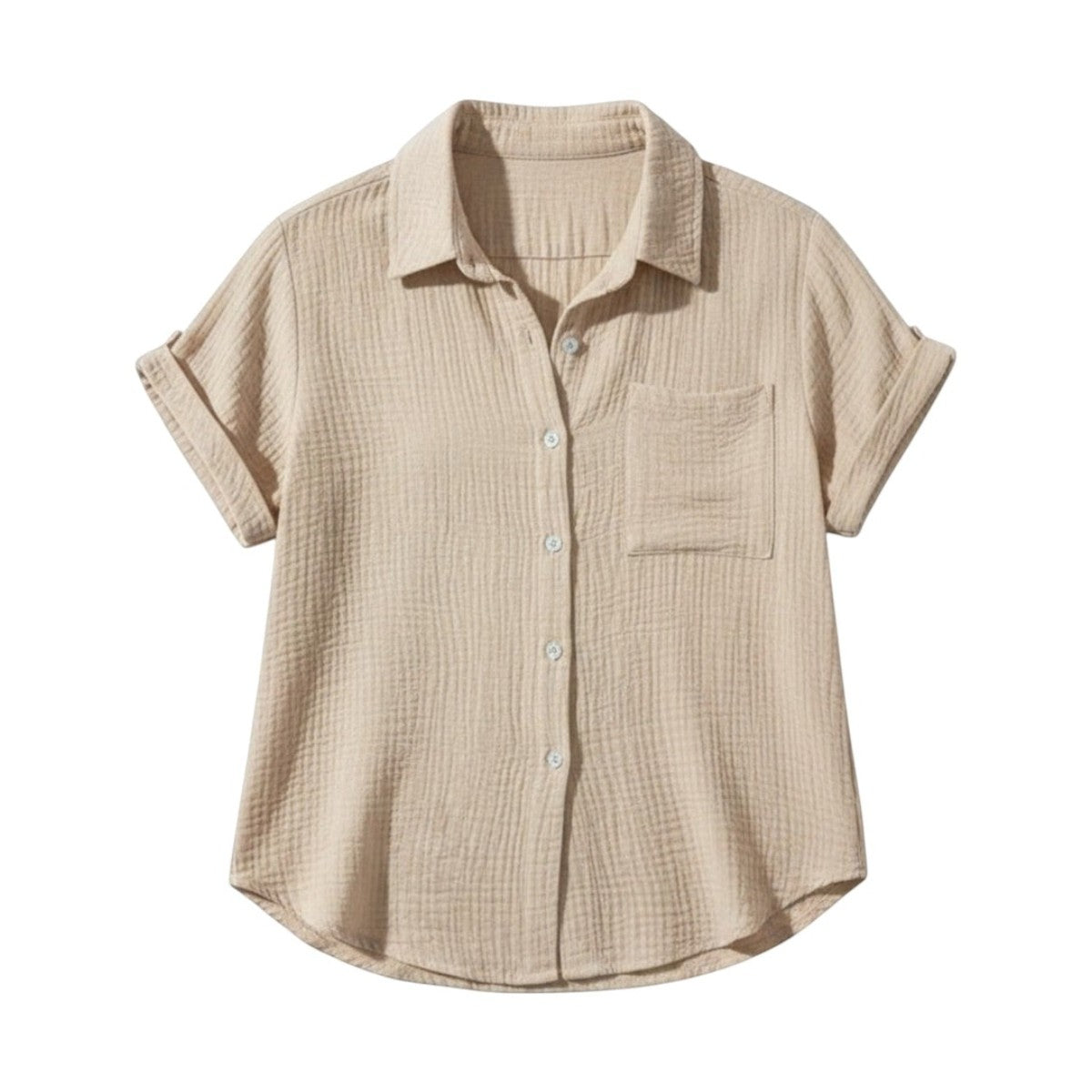 Women's Short Sleeve Button Blouse – Lightweight Summer Casual Top