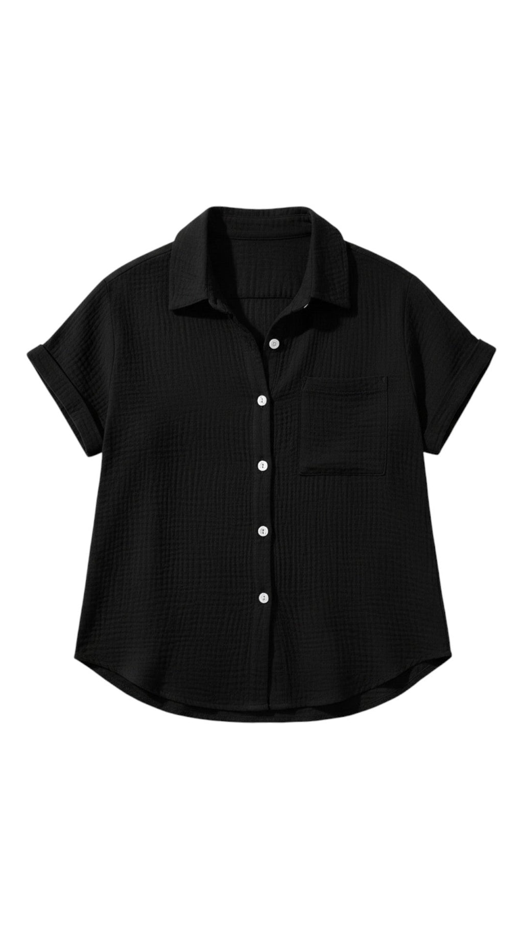 Women's Short Sleeve Button Blouse – Lightweight Summer Casual Top