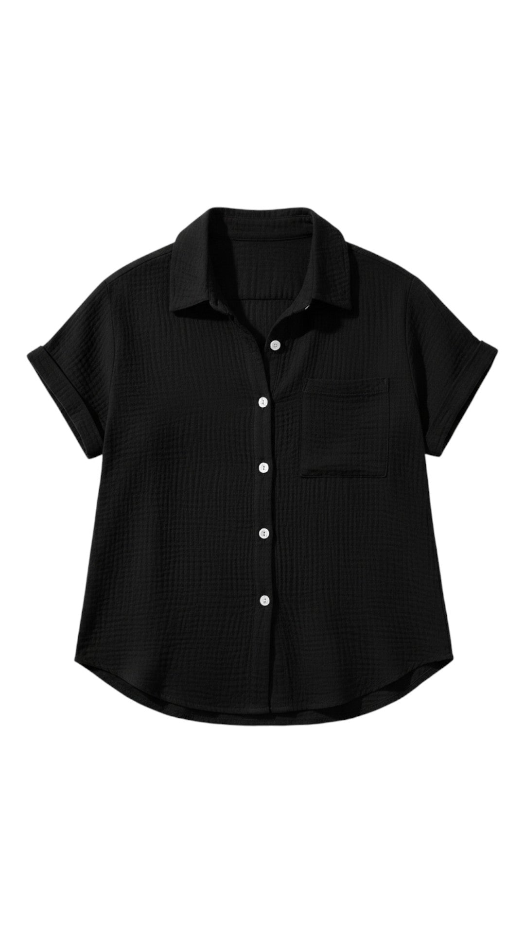Women's Short Sleeve Button Blouse – Lightweight Summer Casual Top