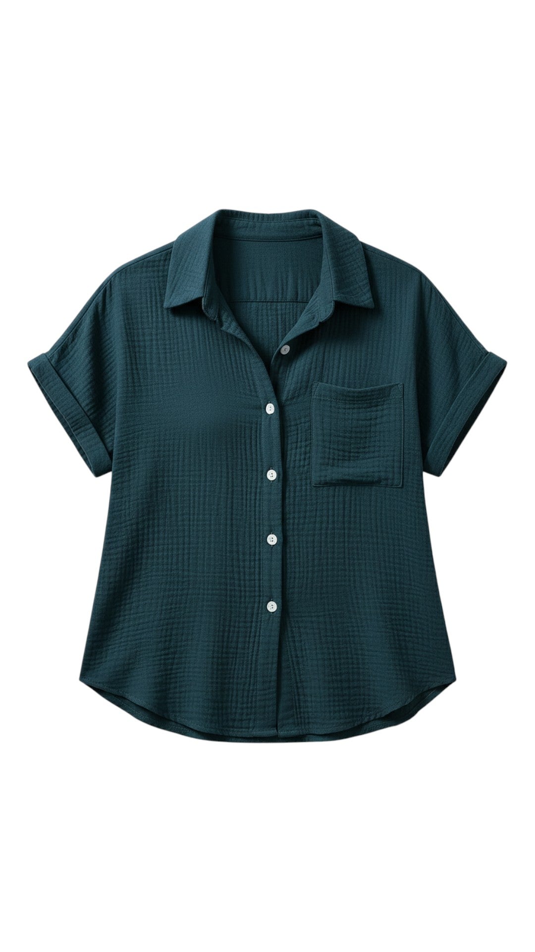 Women's Short Sleeve Button Blouse – Lightweight Summer Casual Top