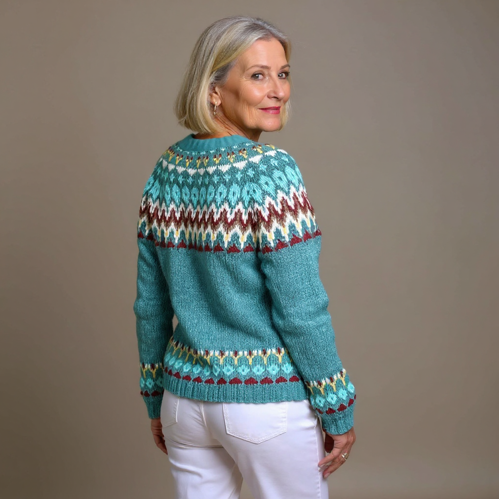 Women’s Vintage Icelandic Cardigan - Geometric and Warm