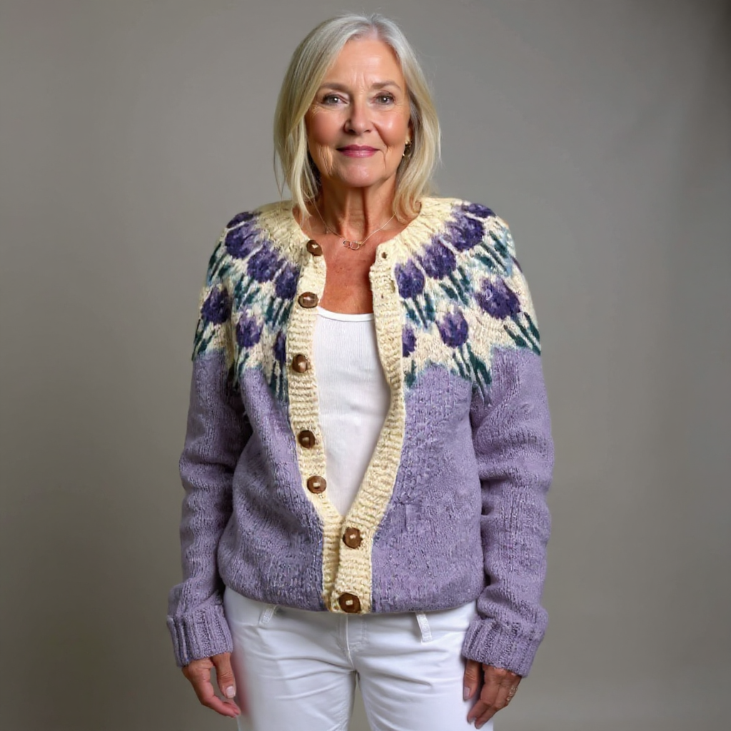 Women’s Vintage Icelandic Cardigan – Classic Nordic Cozy Knit Style