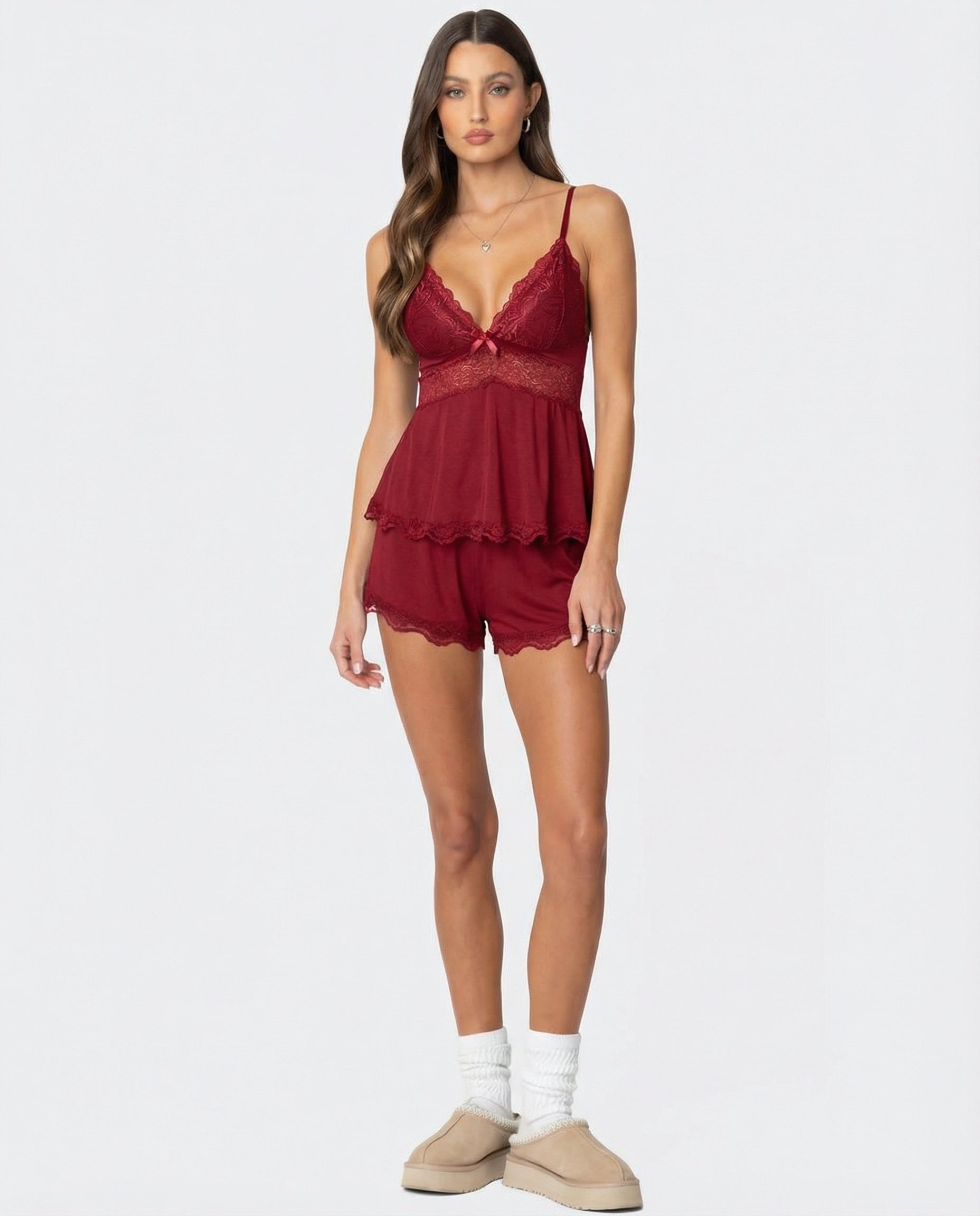 Midnight Kiss Women’s Lace Set – Elegant Romantic Party Nightwear Style