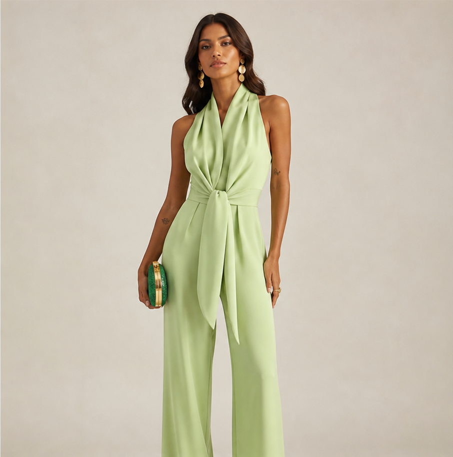 Women's Elegant Sleeveless Jumpsuit - Contemporary Luxury Outfit