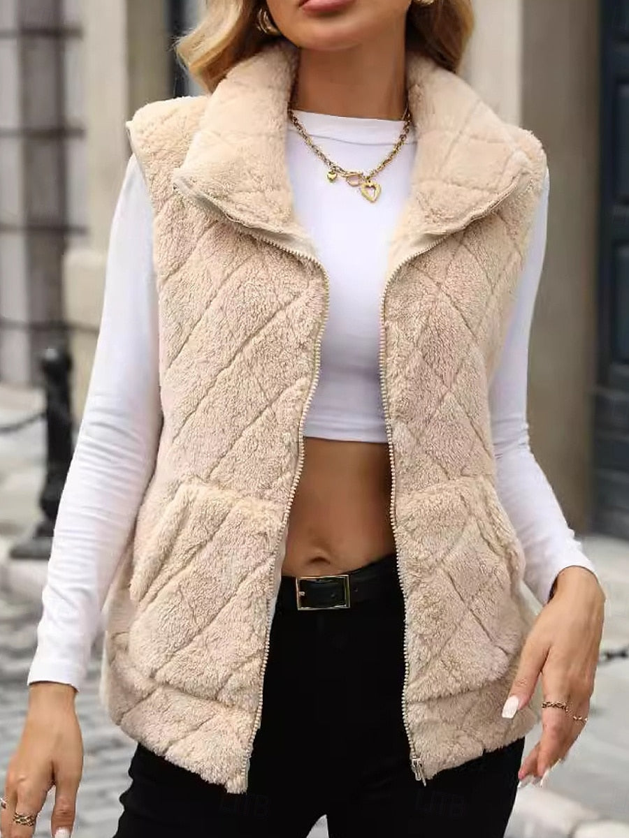 Zip-Up Sleeveless Gilet - Warm and Casual
