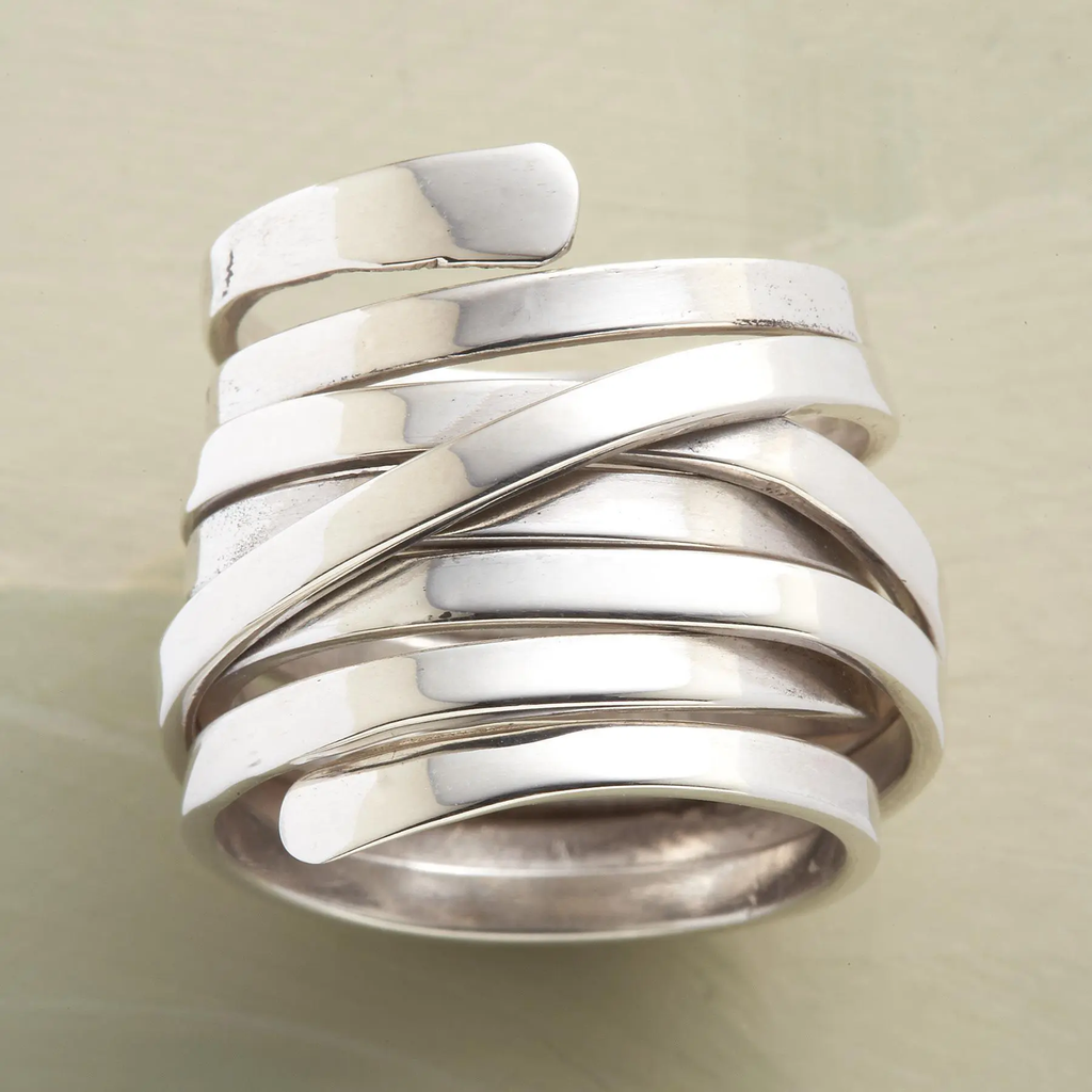 Women's Layered Silver Ring - Vintage Everyday Statement Jewelry