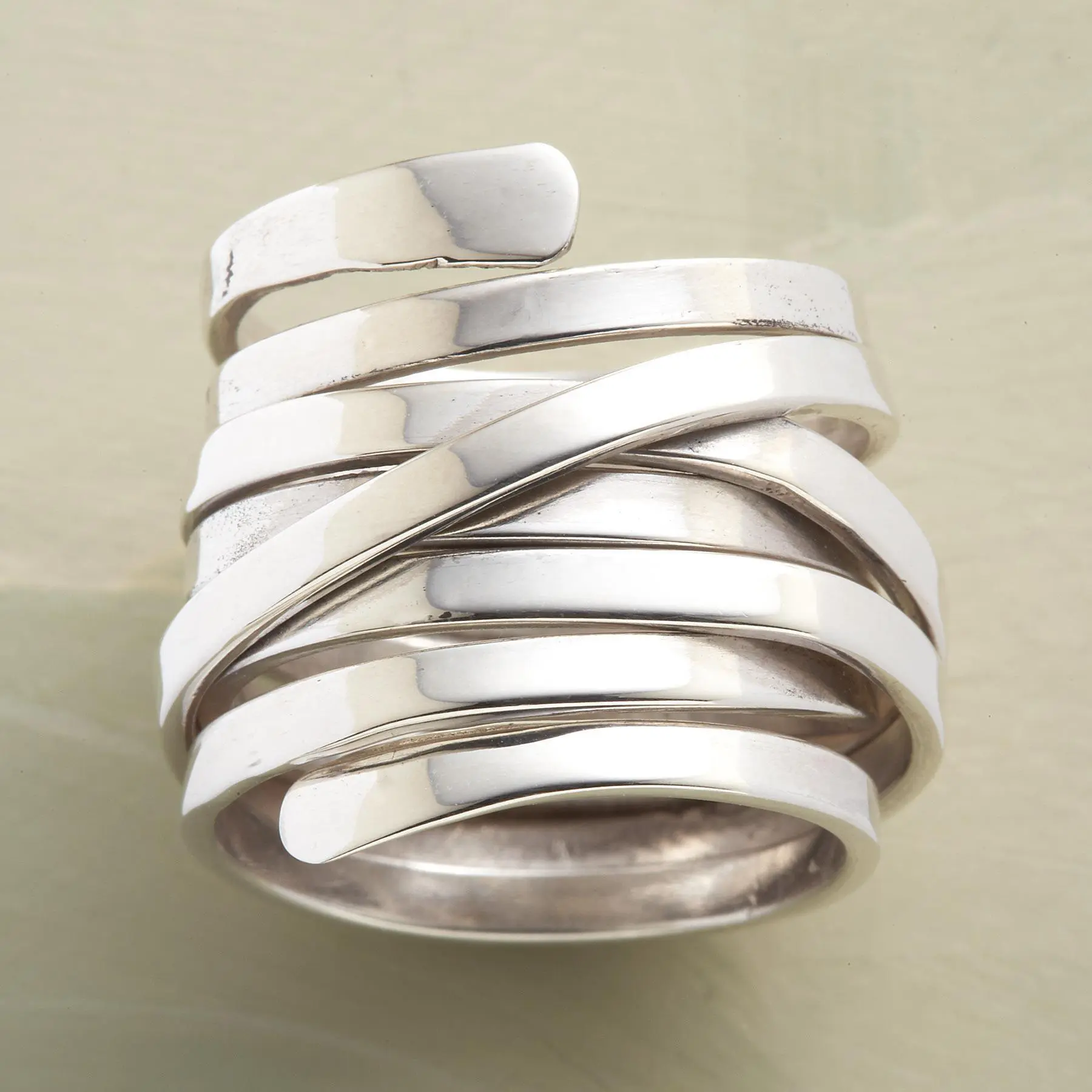 Women's Layered Silver Ring - Vintage Everyday Statement Jewelry
