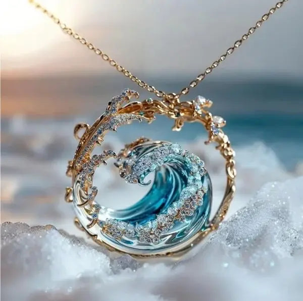 Women's Ocean Opal Necklace - Elegant Coastal Everyday Jewelry