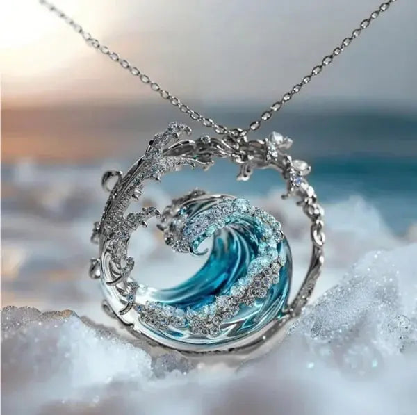 Women's Ocean Opal Necklace - Elegant Coastal Everyday Jewelry