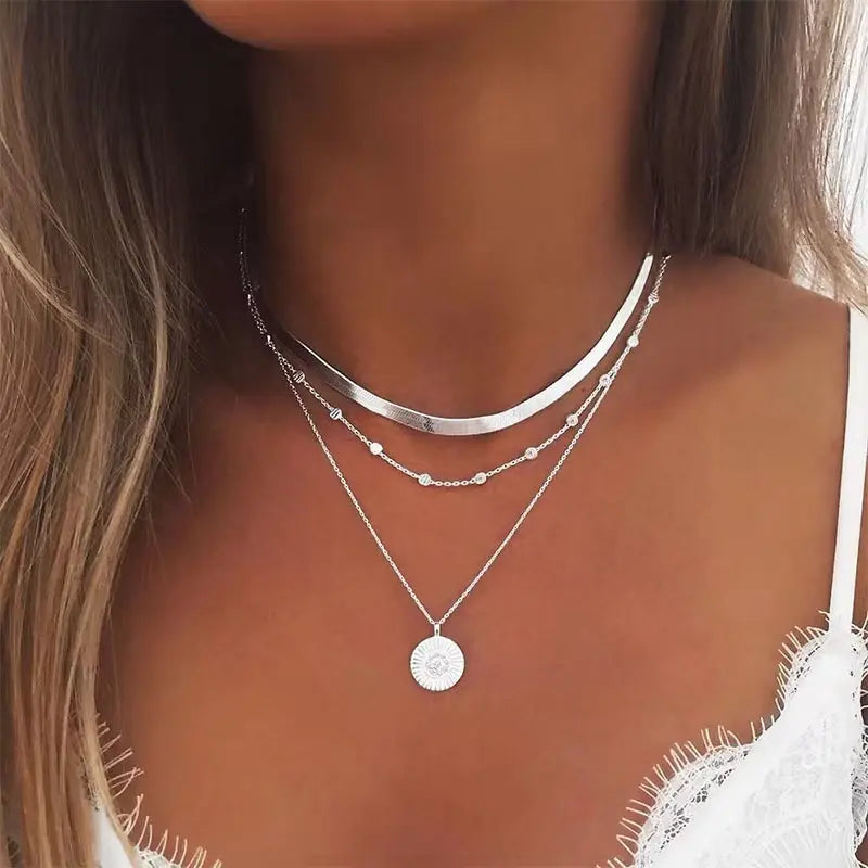 Women's Silver Necklace - Elegant Minimal Everyday Jewelry