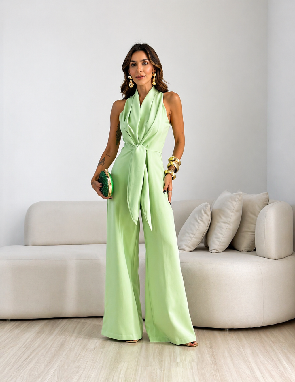 Women's Elegant Sleeveless Jumpsuit - Contemporary Luxury Outfit