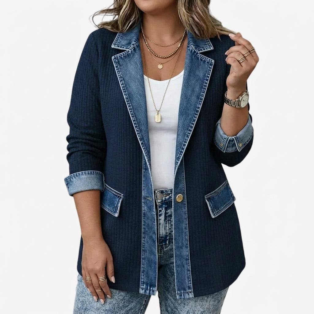 Women’s Indigo Knit Jacket - Soft and Casual