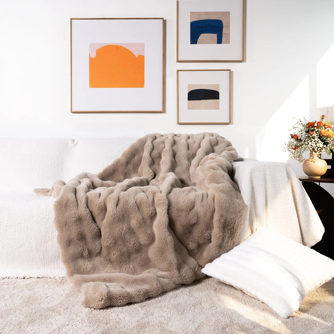 Ultrazachte plaid van imitatiebont voor ultiem comfort.