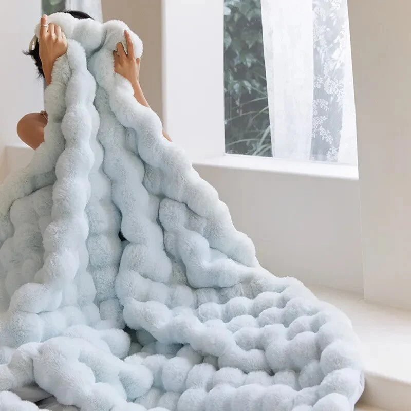 Ultrazachte plaid van imitatiebont voor ultiem comfort.