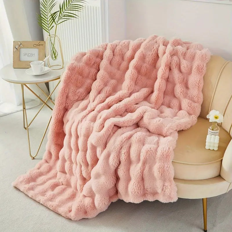 Ultrazachte plaid van imitatiebont voor ultiem comfort.