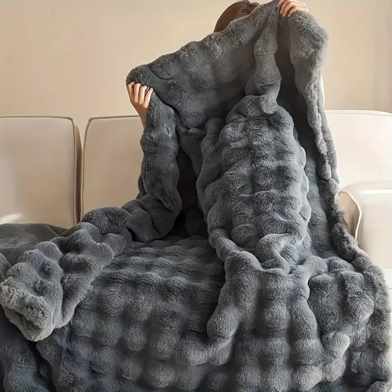 Ultrazachte plaid van imitatiebont voor ultiem comfort.