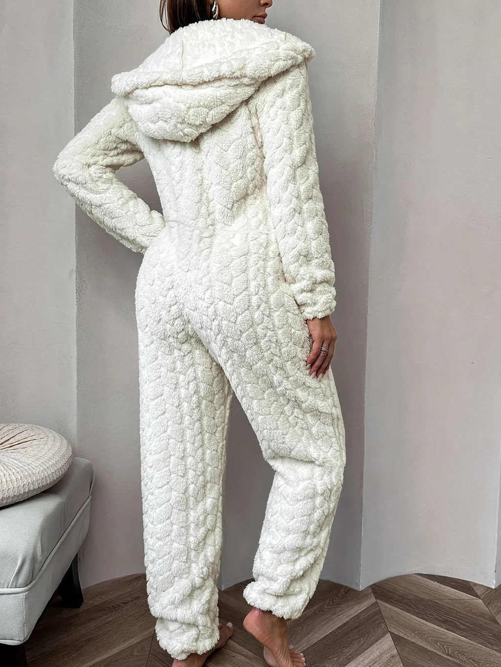 Women's Soft Plush Home Jumpsuit - Winter