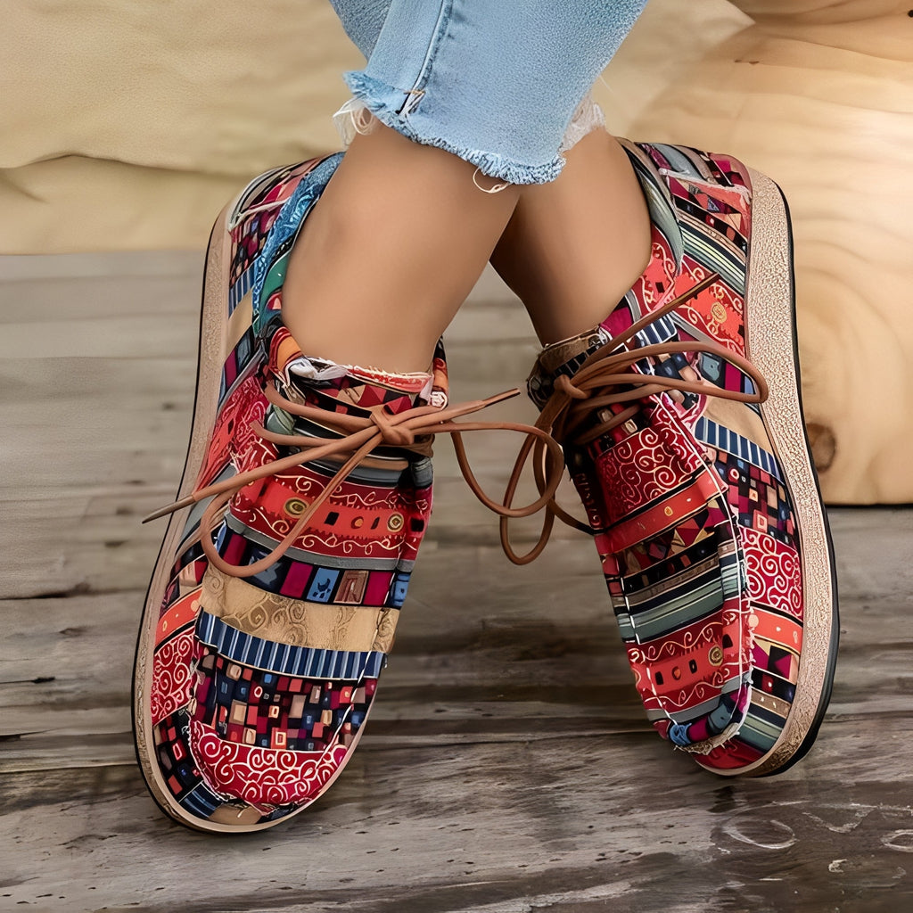 Women’s Artistic Comfort Sneakers – Cushioned Stylish Everyday Walking Style