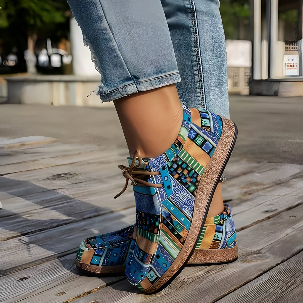 Women’s Artistic Comfort Sneakers – Cushioned Stylish Everyday Walking Style