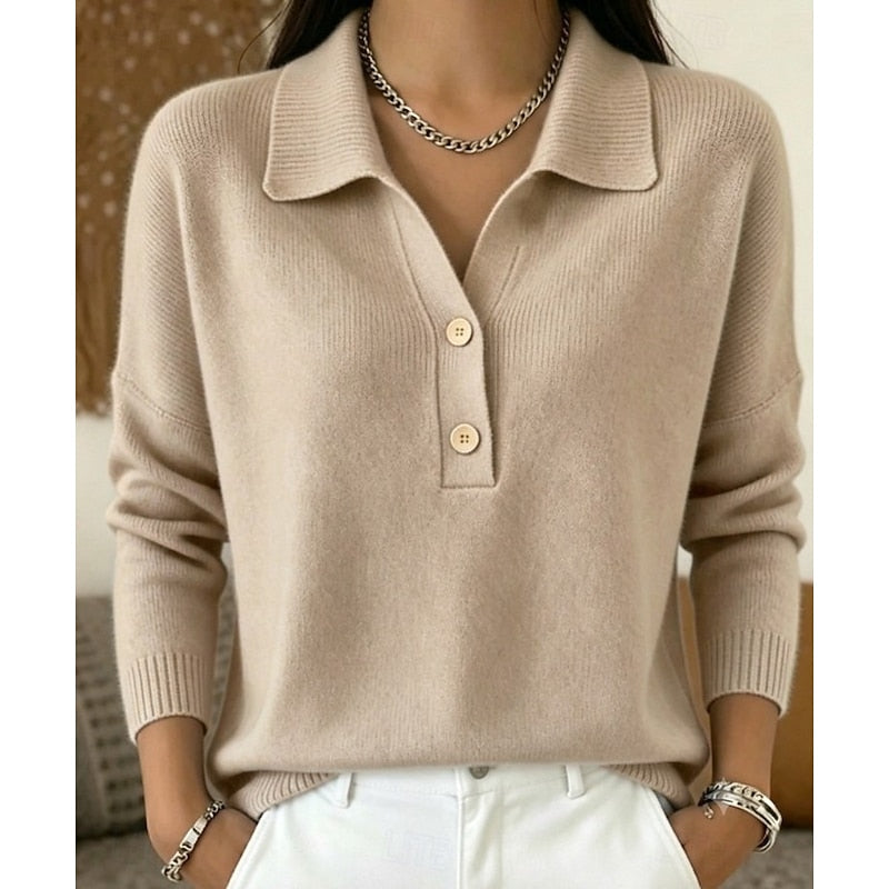 Collared Button Pullover - Refined and Comfortable