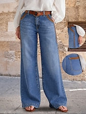 Wide-Leg Drawstring Jeans - Modern and Comfortable