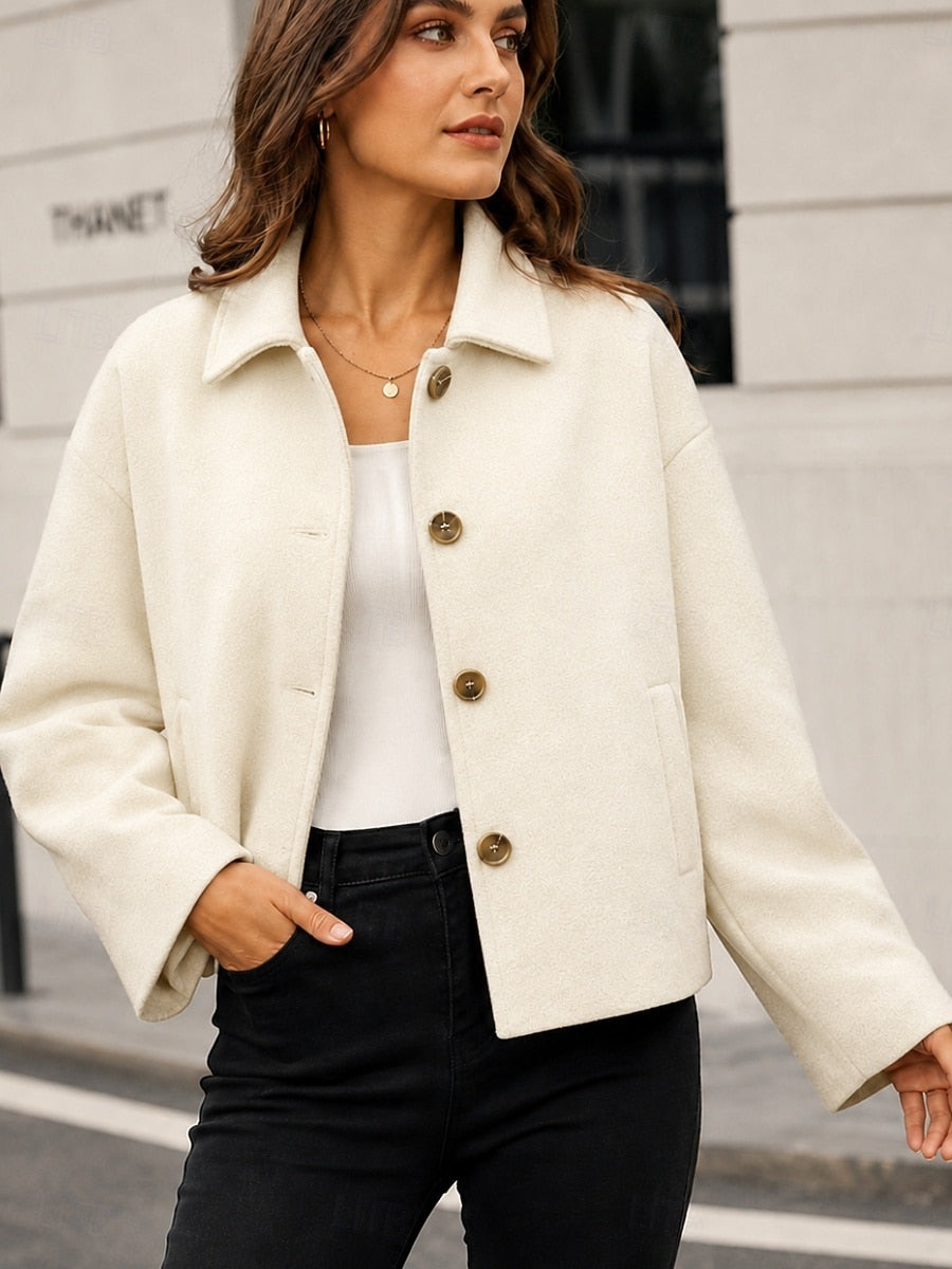 Short Button Peacoat - Classic and Comfortable