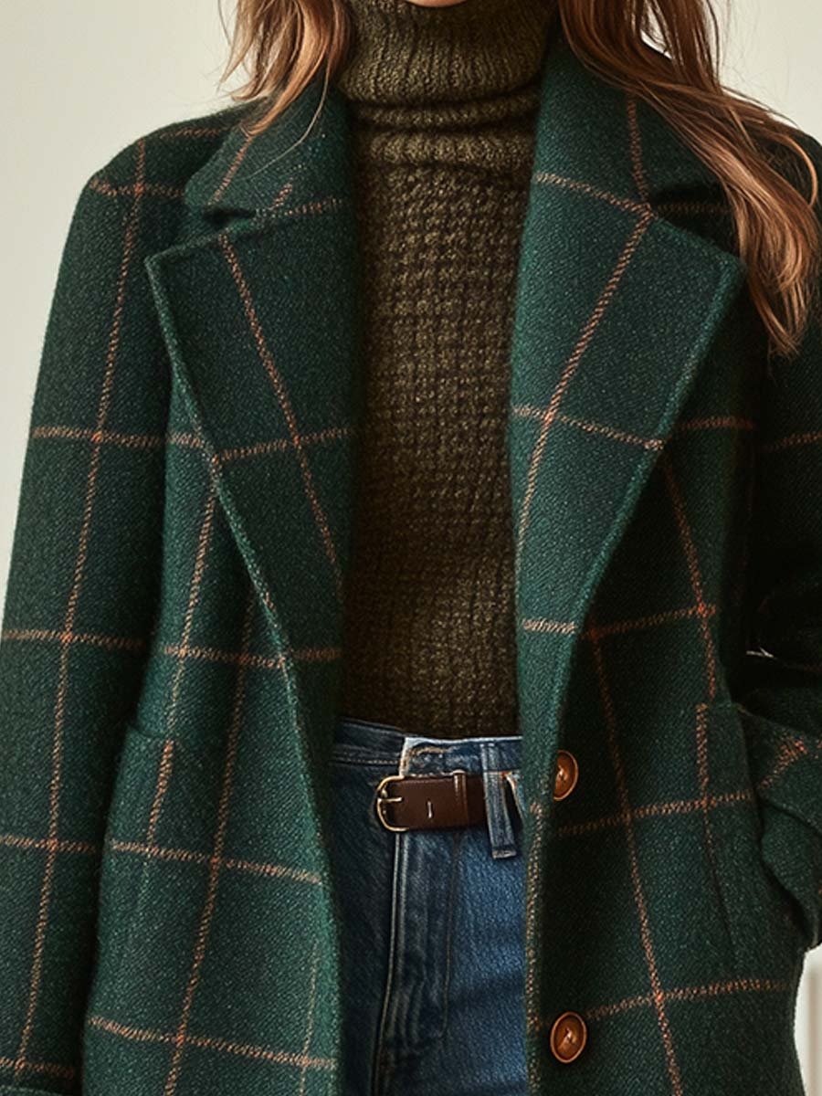 Retro Tweed Lapel Jacket - Classic and Chic