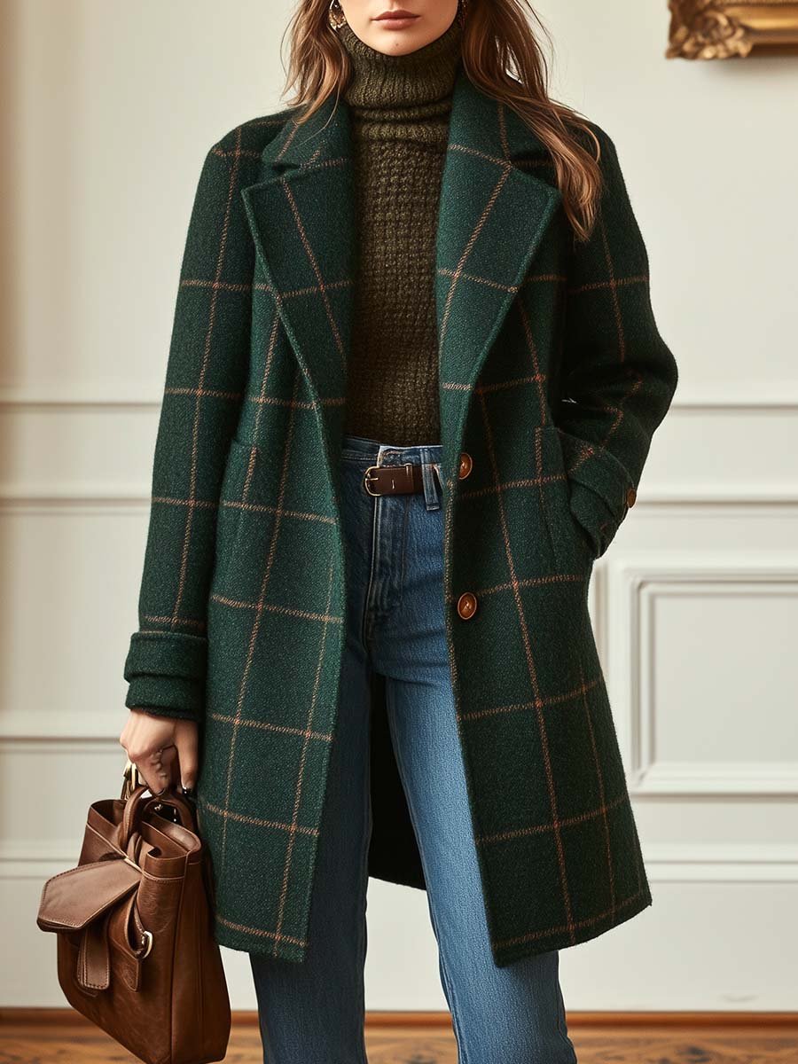 Retro Tweed Lapel Jacket - Classic and Chic