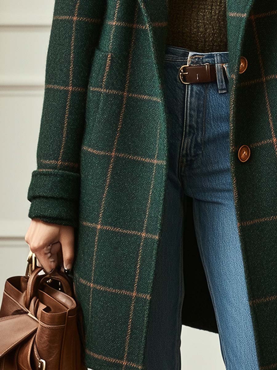 Retro Tweed Lapel Jacket - Classic and Chic