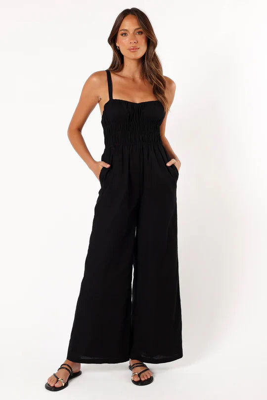 Laura Women’s Sleeveless Wide-Leg Jumpsuit – Elegant Flowy Casual Party Style