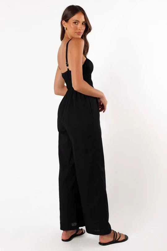 Laura Women’s Sleeveless Wide-Leg Jumpsuit – Elegant Flowy Casual Party Style