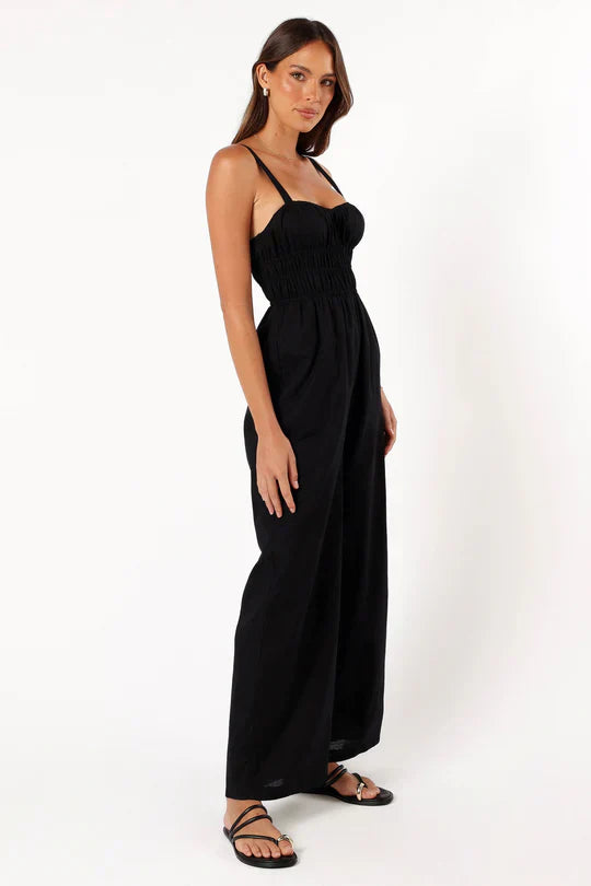 Laura Women’s Sleeveless Wide-Leg Jumpsuit – Elegant Flowy Casual Party Style