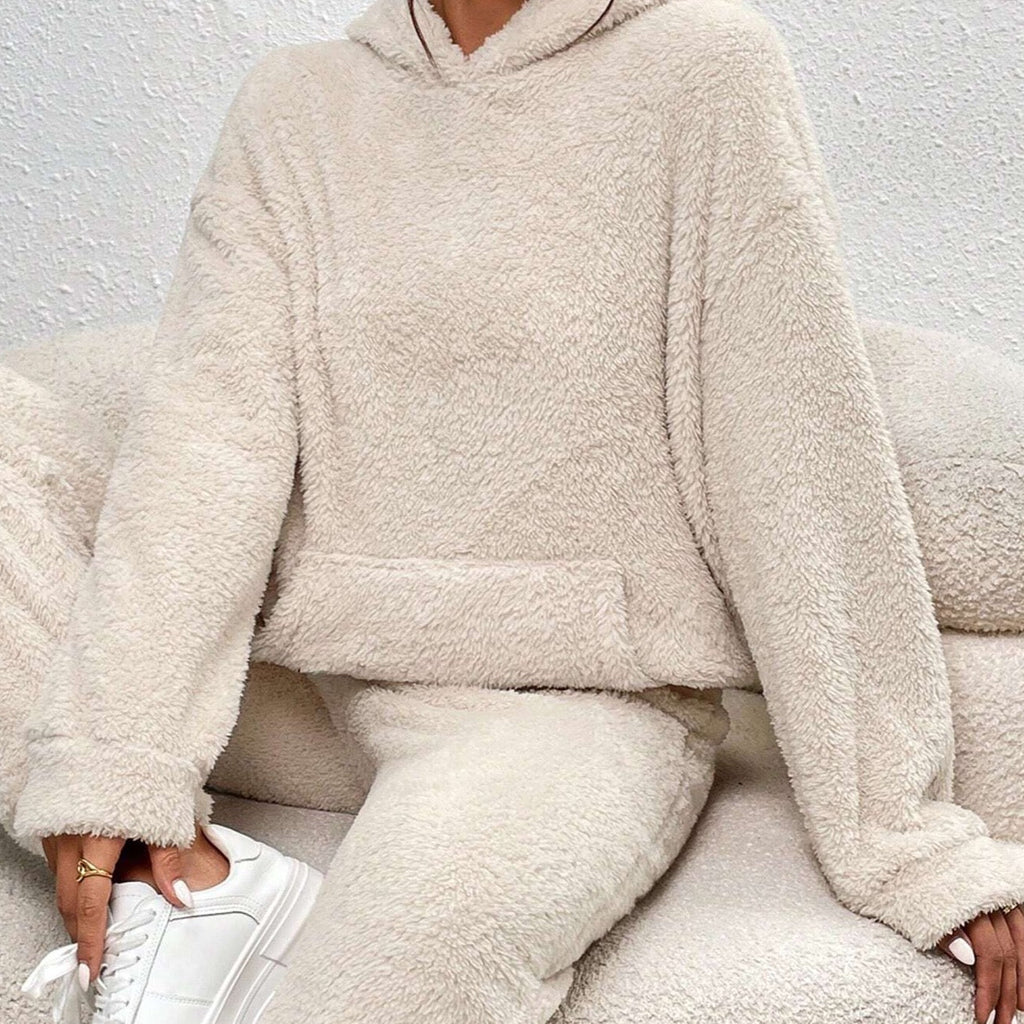 Women’s Cozy Hooded Lounge Set – Soft Pullover & Relaxed Joggers