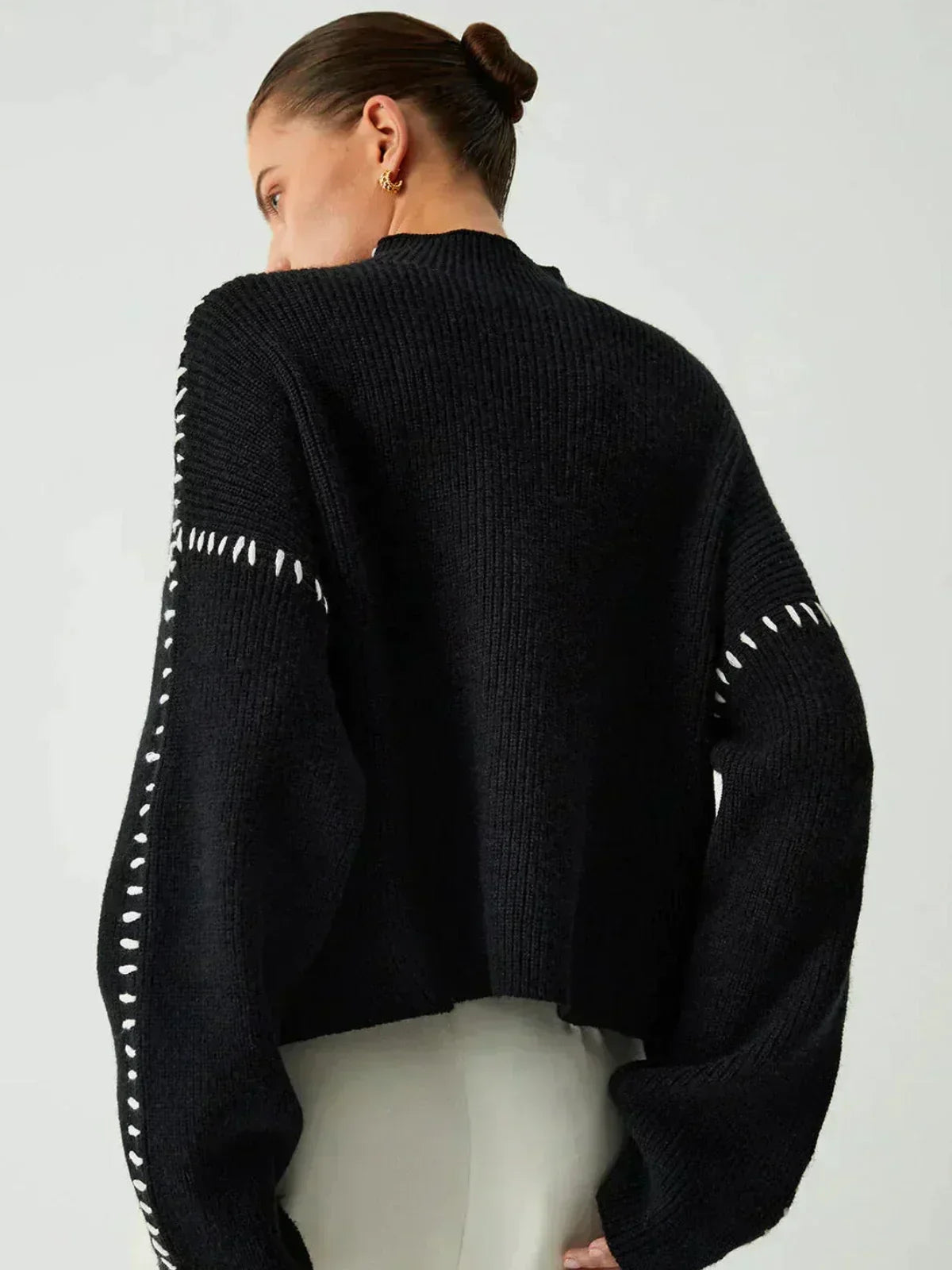 Cropped Ribbed Mock Neck Sweater - Modern and Soft