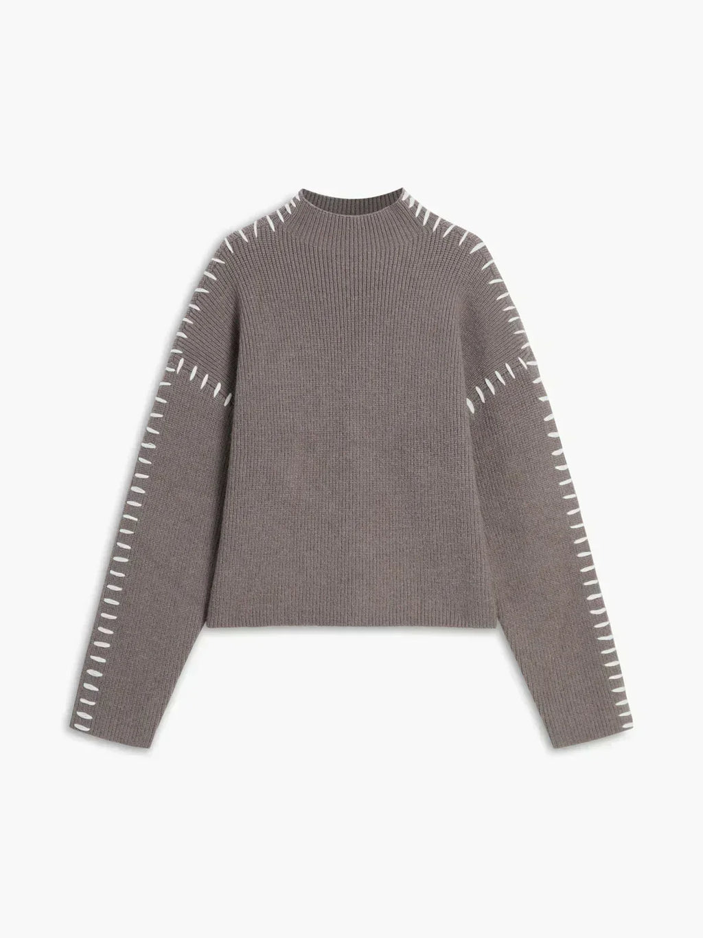 Cropped Ribbed Mock Neck Sweater - Modern and Soft