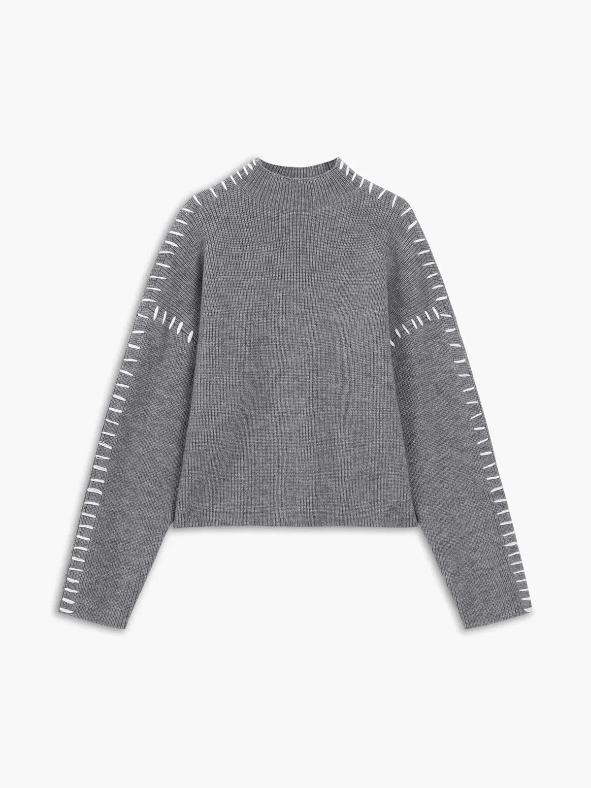 Cropped Ribbed Mock Neck Sweater - Modern and Soft