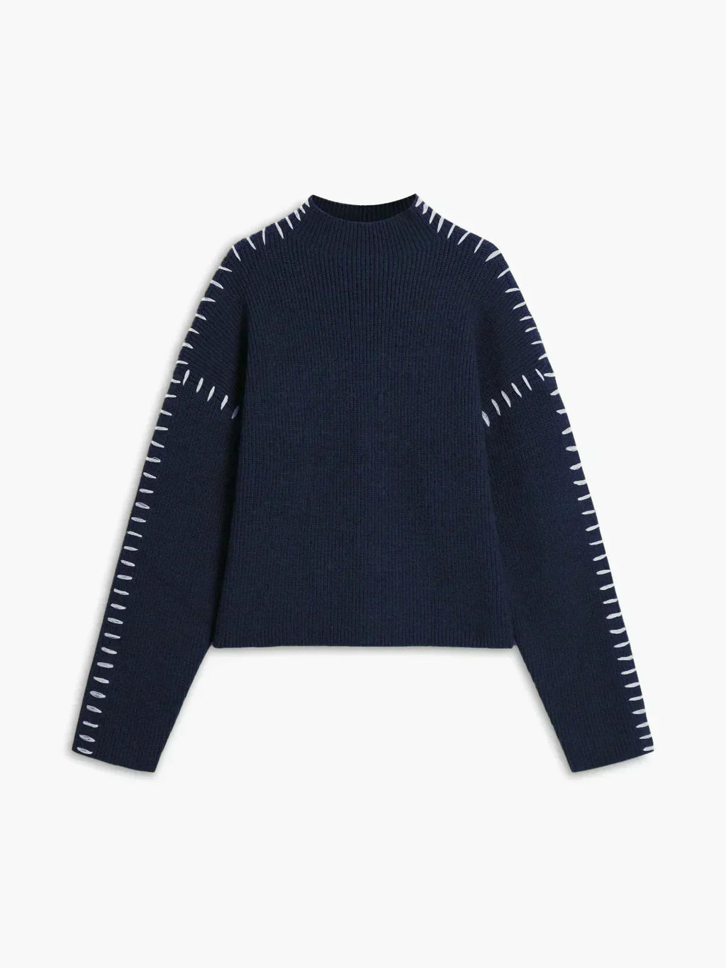 Cropped Ribbed Mock Neck Sweater - Modern and Soft