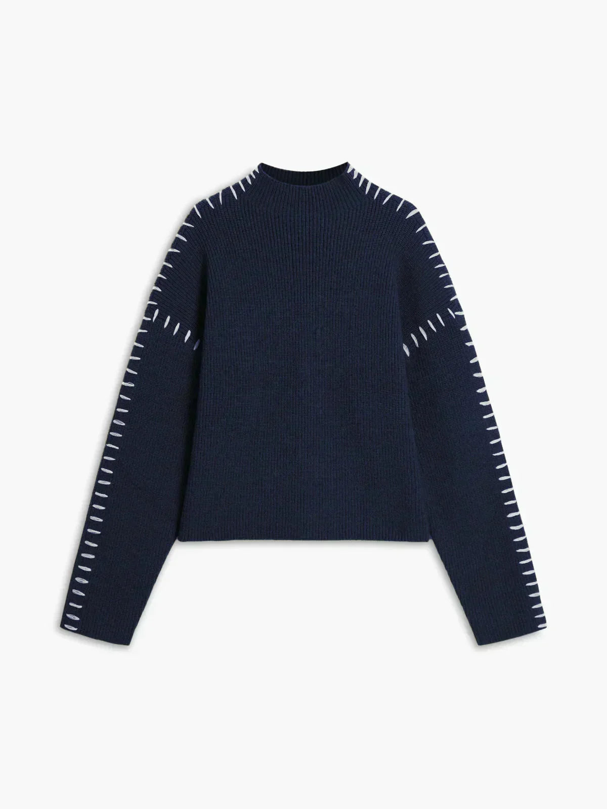 Cropped Ribbed Mock Neck Sweater - Modern and Soft
