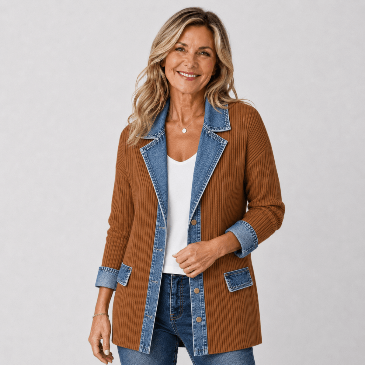 Women's Relaxed Denim Jacket - Lightweight Casual Everyday Layer