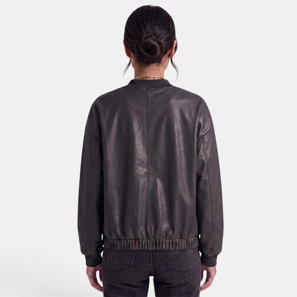 Women's Faux Leather Biker Jacket - Edgy Chic Modern Layer