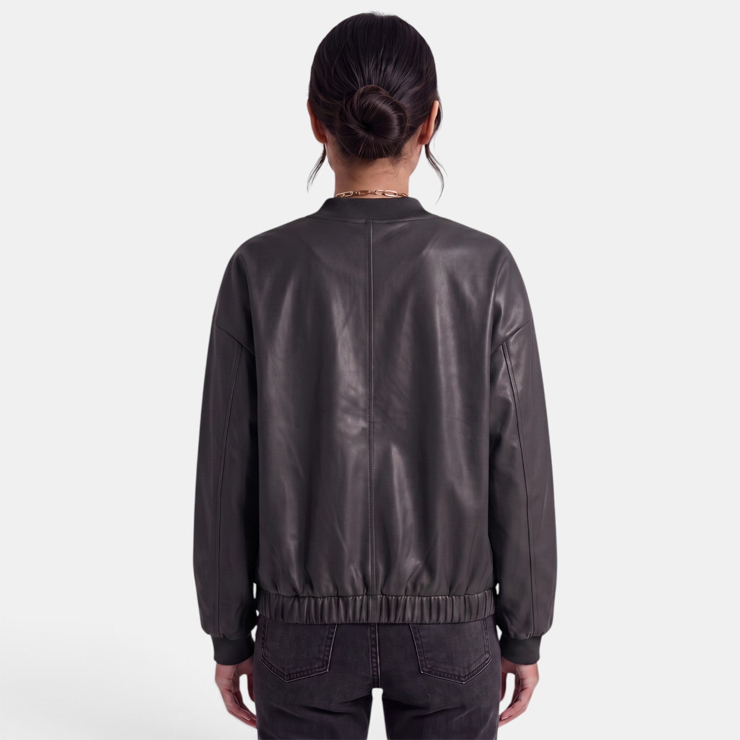 Women's Faux Leather Biker Jacket - Edgy Chic Modern Layer