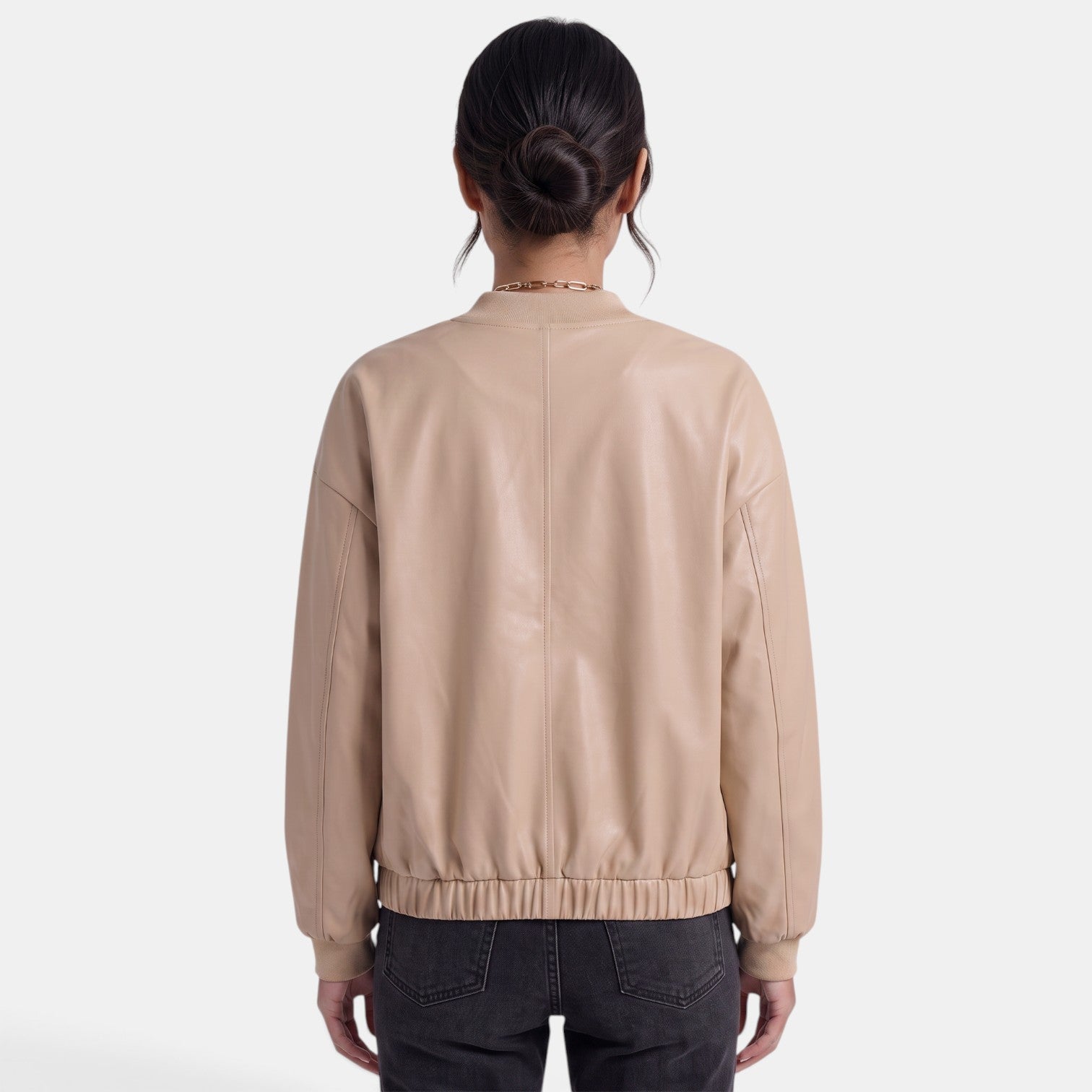 Women's Faux Leather Biker Jacket - Edgy Chic Modern Layer