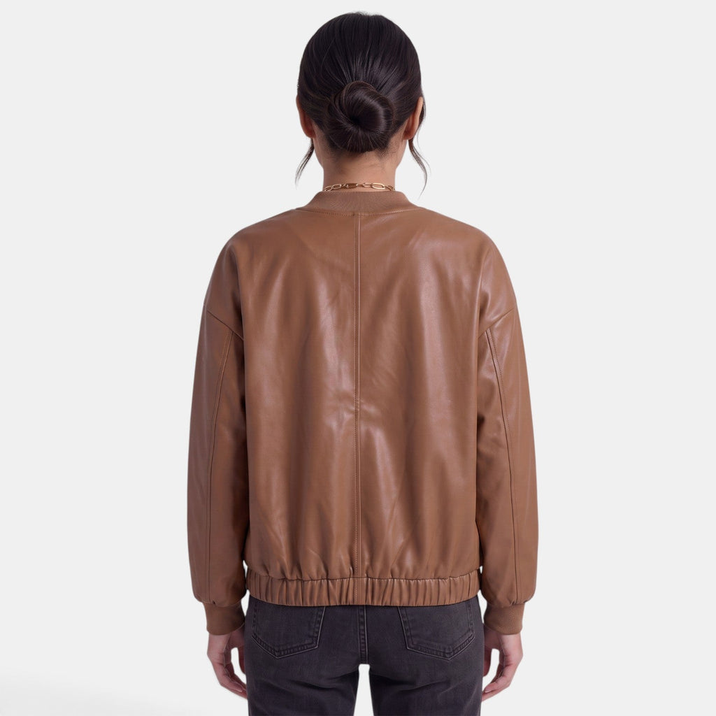 Women's Faux Leather Biker Jacket - Edgy Chic Modern Layer