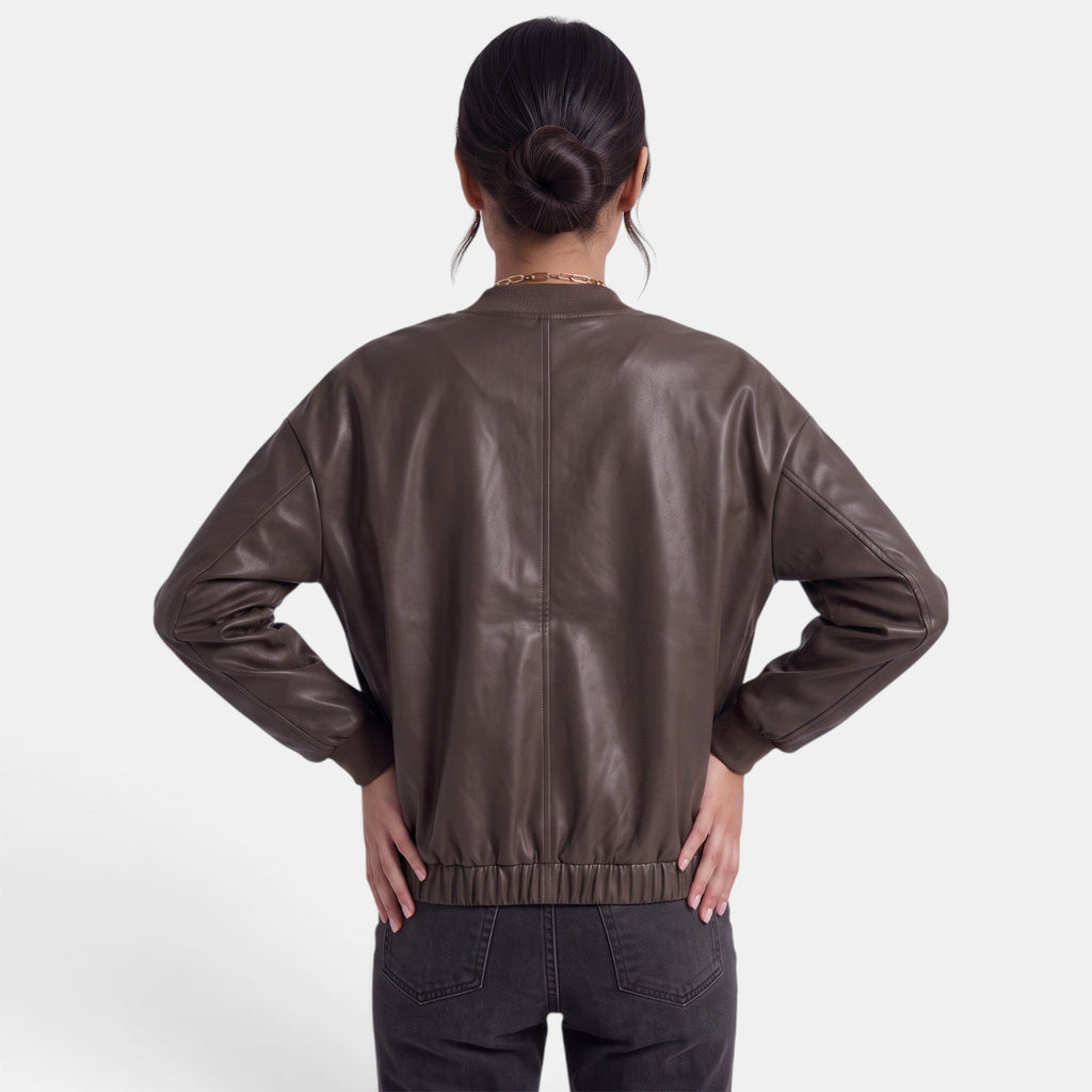 Women's Faux Leather Biker Jacket - Edgy Chic Modern Layer