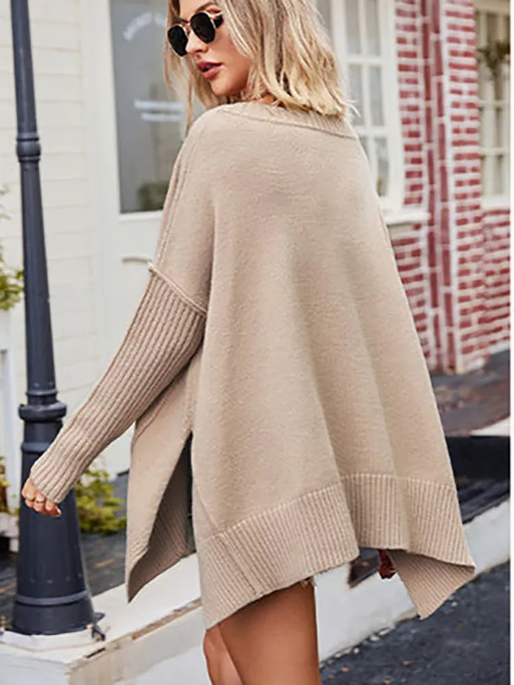 Women's Oversized Soft Sweater - Cozy Relaxed Everyday Knit