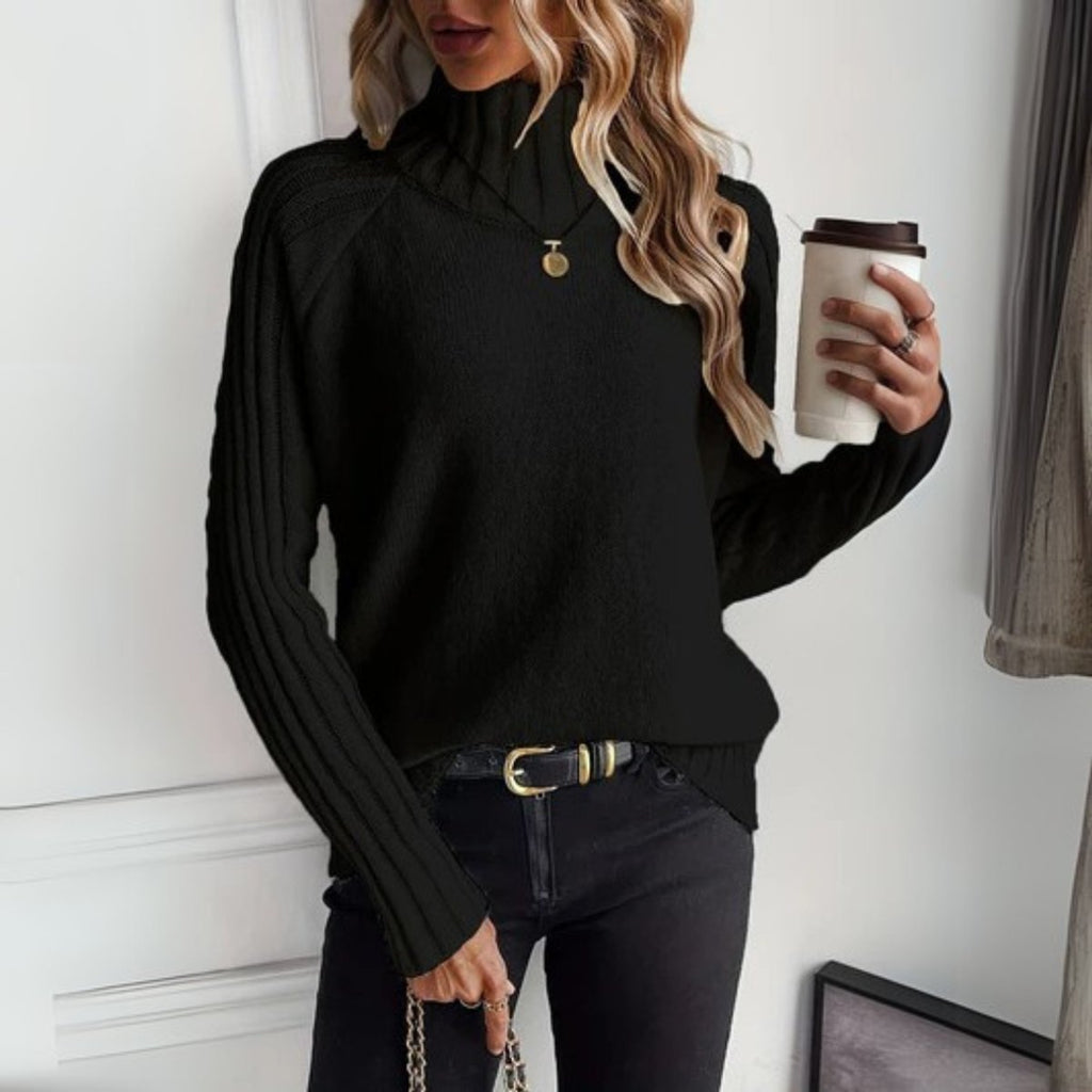 Women’s Ribbed Turtleneck Sweater - Soft and Comfortable
