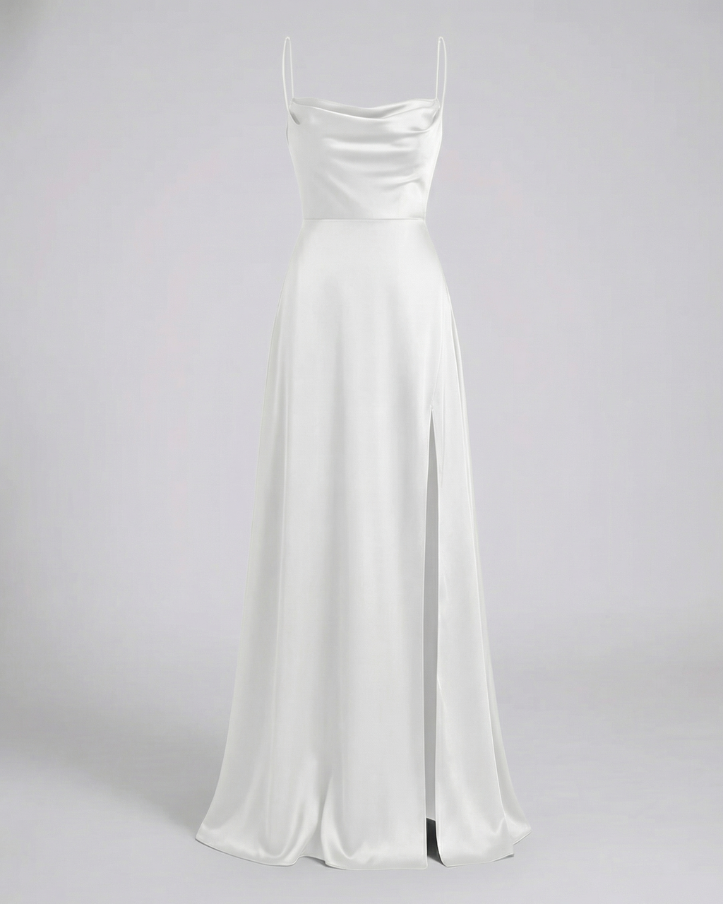 Women's Elegant Maxi Dress with Side Slit - Soft Evening Daywear