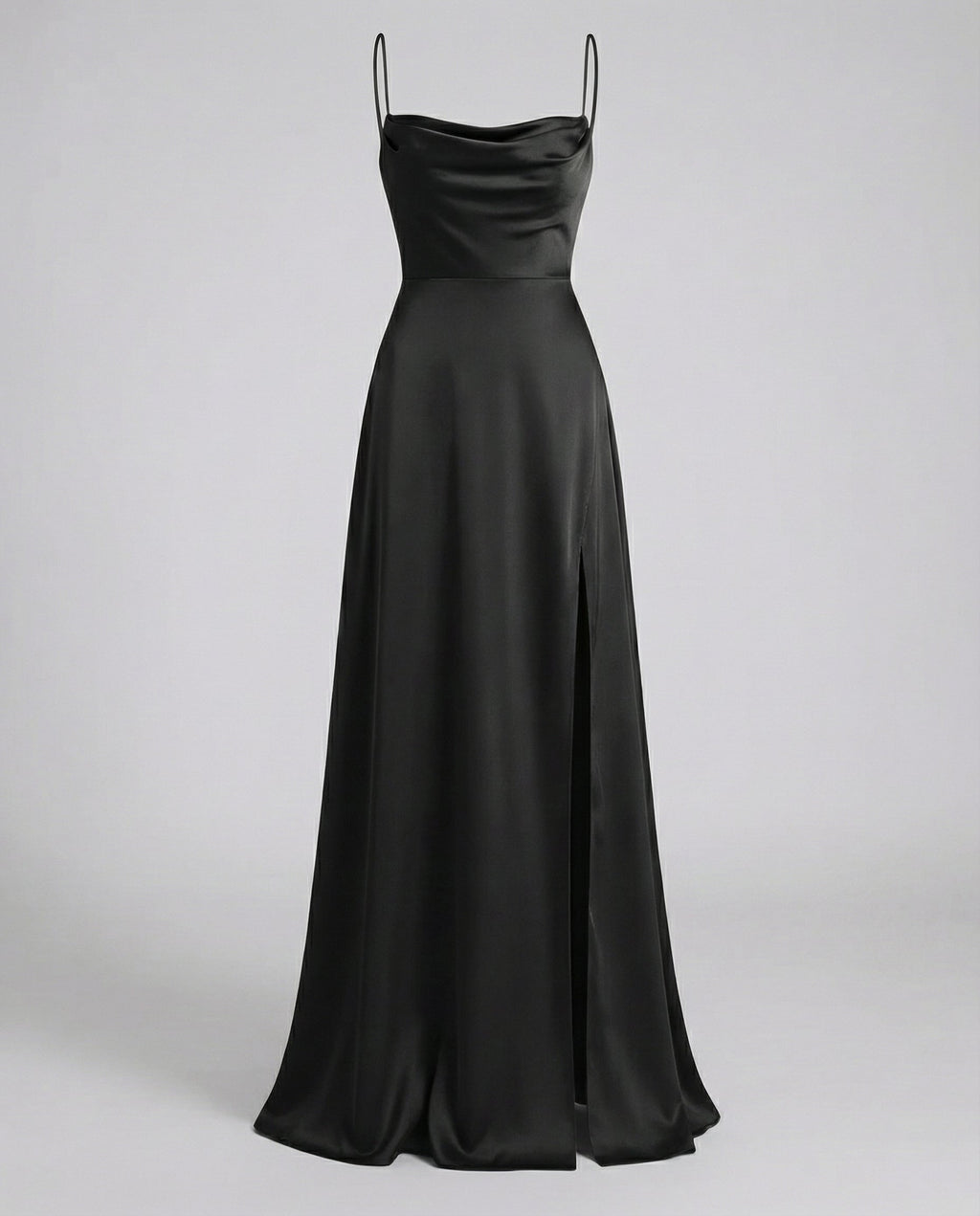 Women's Elegant Maxi Dress with Side Slit - Soft Evening Daywear