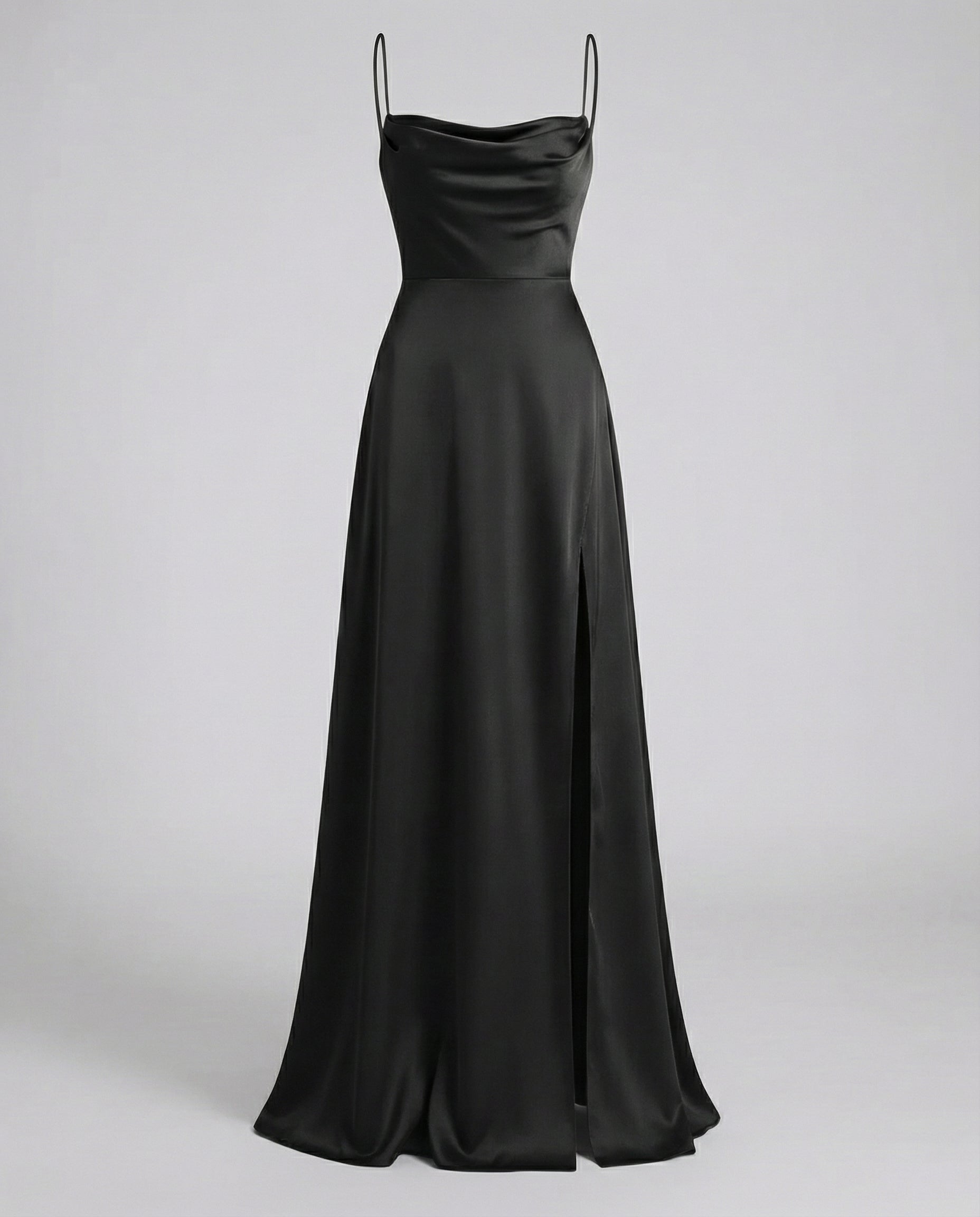 Women's Elegant Maxi Dress with Side Slit - Soft Evening Daywear