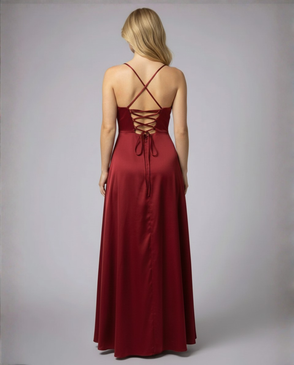 Women's Elegant Maxi Dress with Side Slit - Soft Evening Daywear